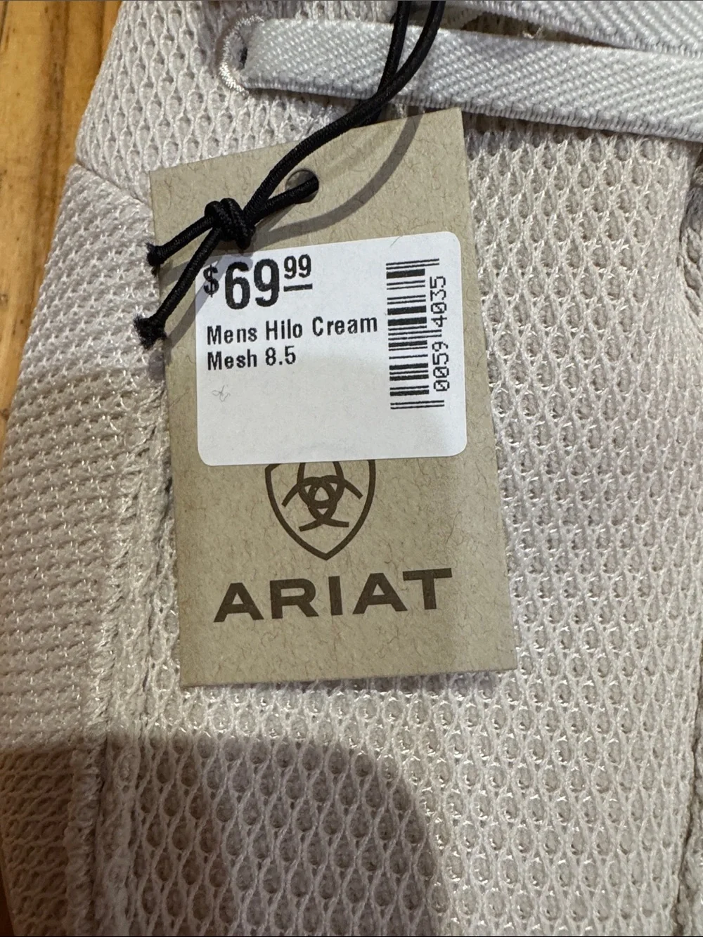 Ariat Cream Knit Slip-On Shoes with Flag Lining